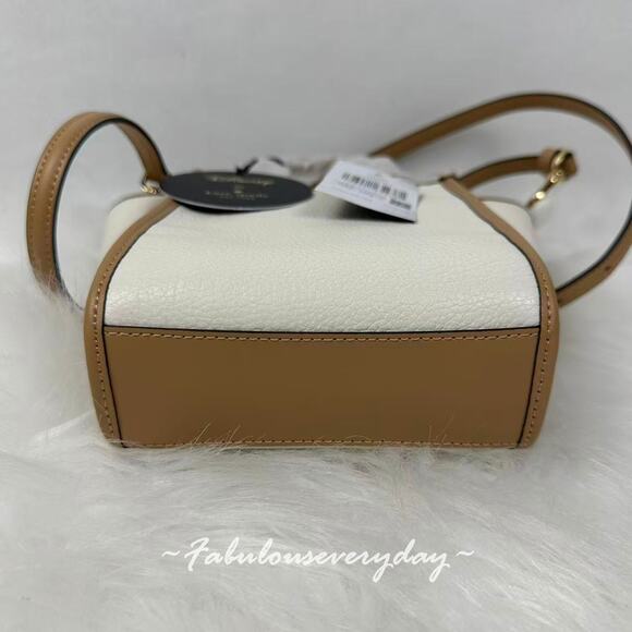 Kate Spade Disney X KSNY Chip N Dale Mini Tote Crossbody In Leather/Chalk KL749 - Picture 8 of 10